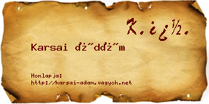 Karsai Ádám névjegykártya